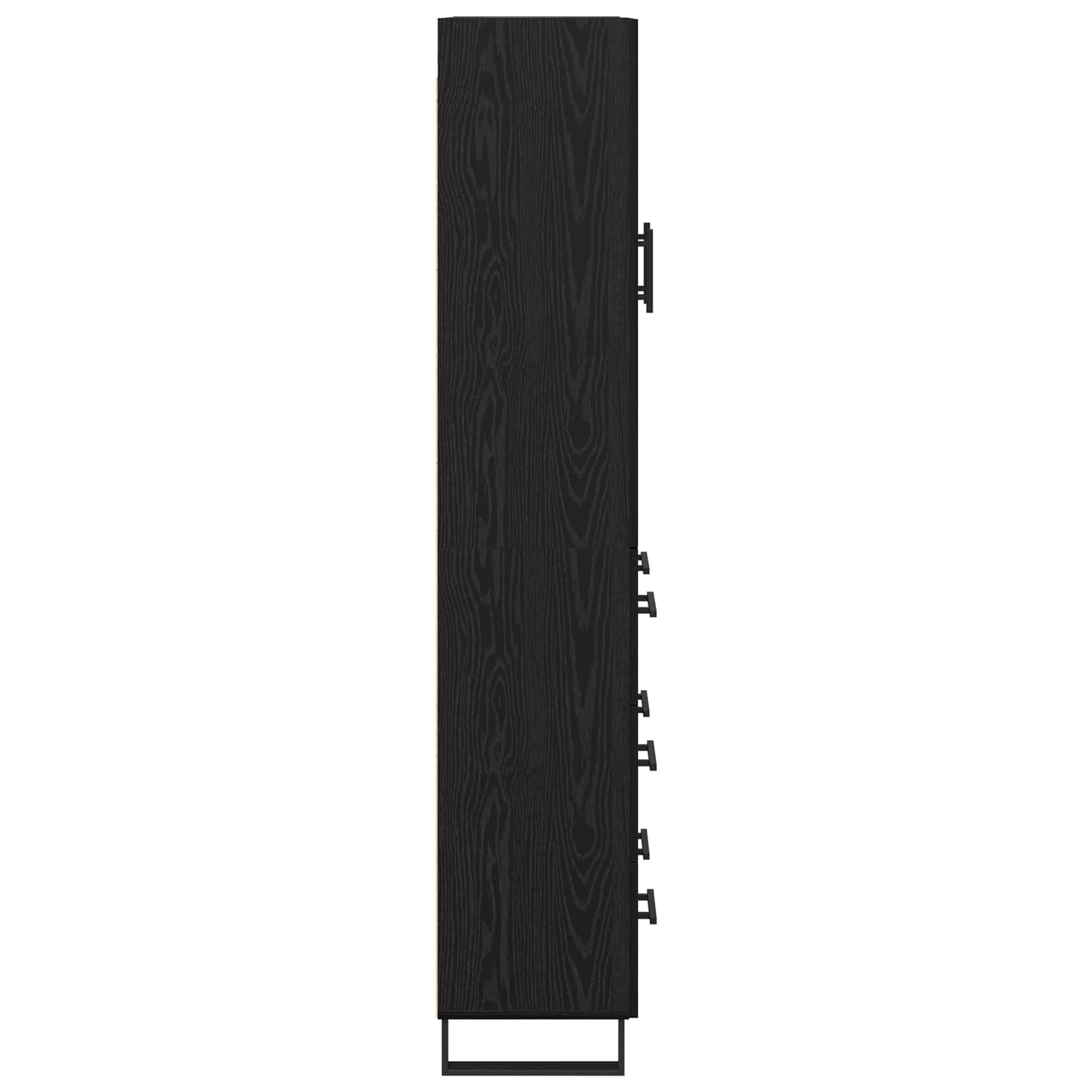 vidaXL Highboard z szufladą 2 pcs Czarny Dąb 69,5 x 34 x 180 cm