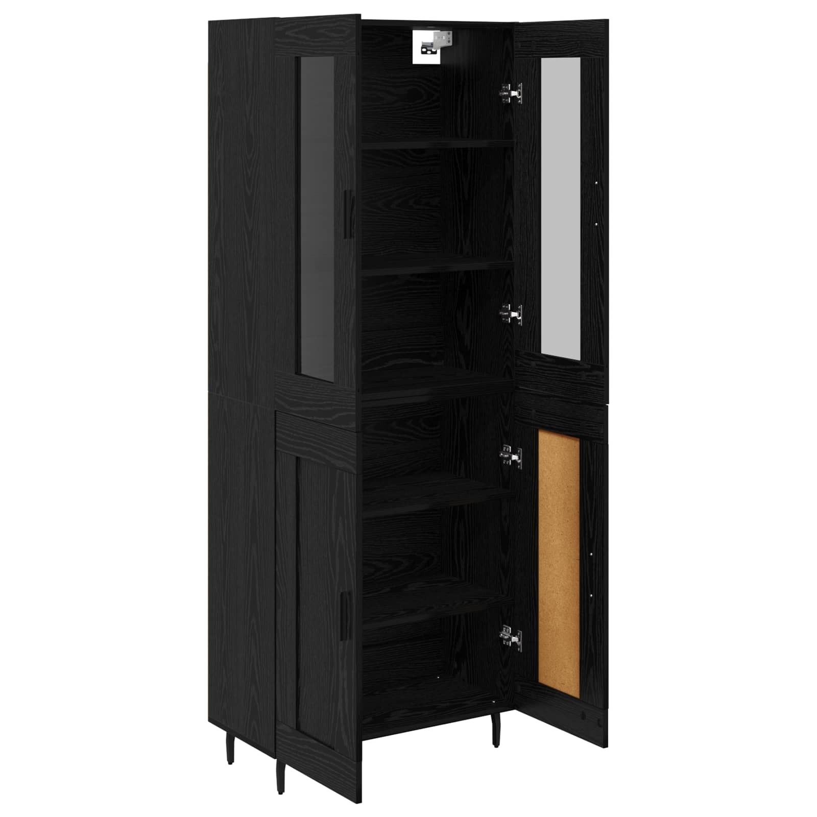 vidaXL Highboard 2 pcs Czarny Dąb Materiał drewnopochodny