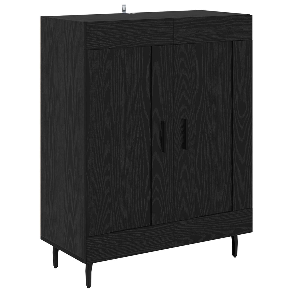 vidaXL Highboard 2 pcs Czarny Dąb Materiał drewnopochodny