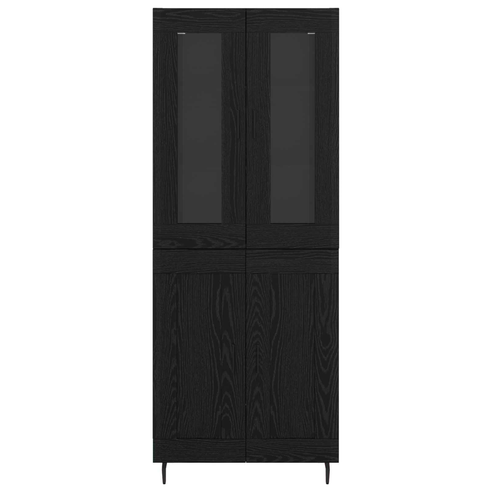 vidaXL Highboard 2 pcs Czarny Dąb Materiał drewnopochodny