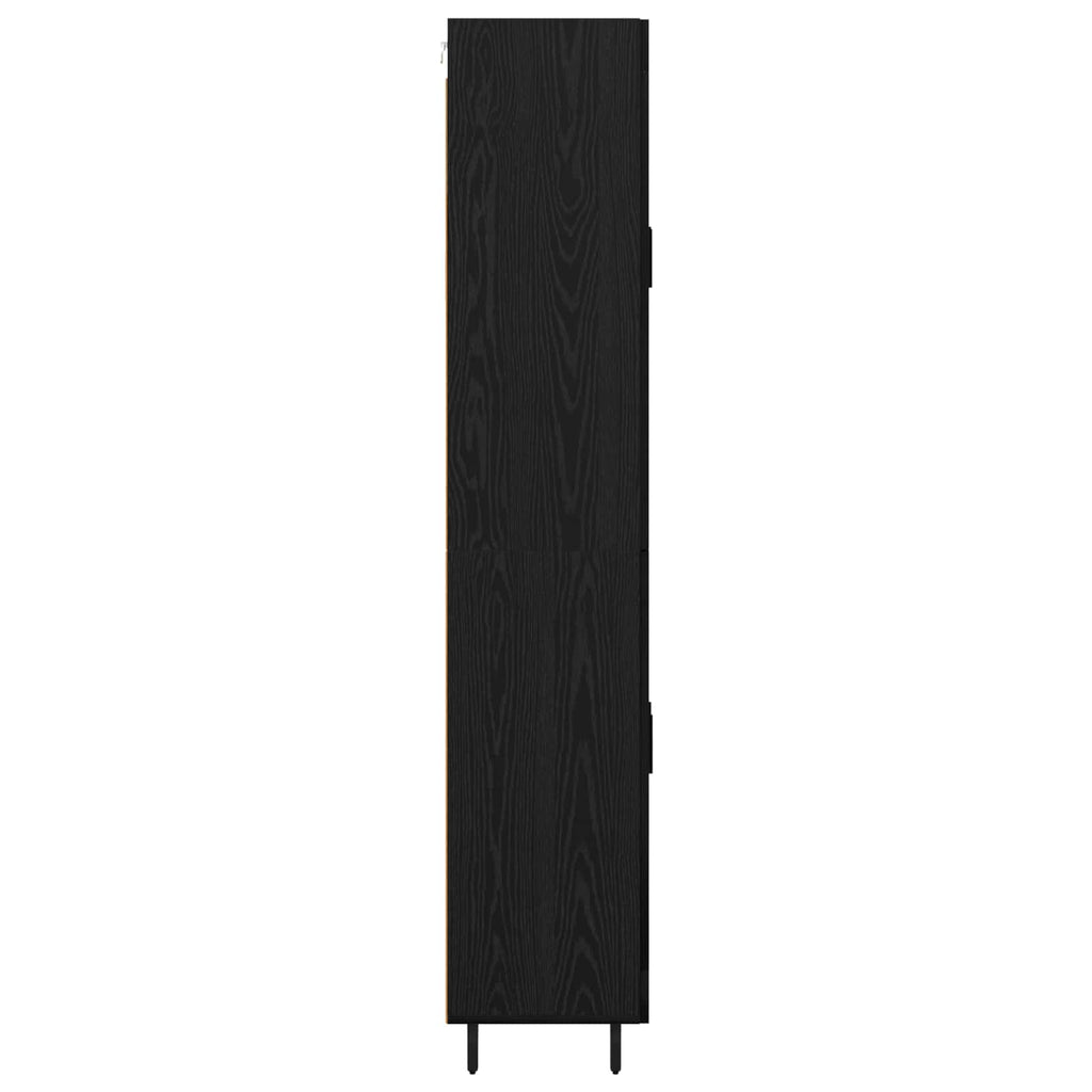 vidaXL Highboard 2 pcs Czarny Dąb Materiał drewnopochodny