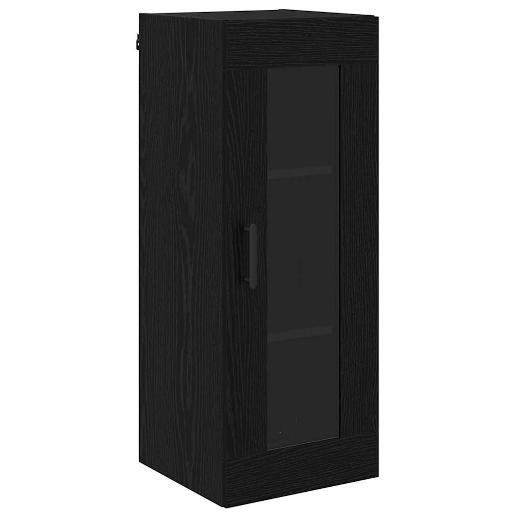 vidaXL Highboard Czarny Dąb 34,5 x 34 x 180 cm Materiał drewnopochodny
