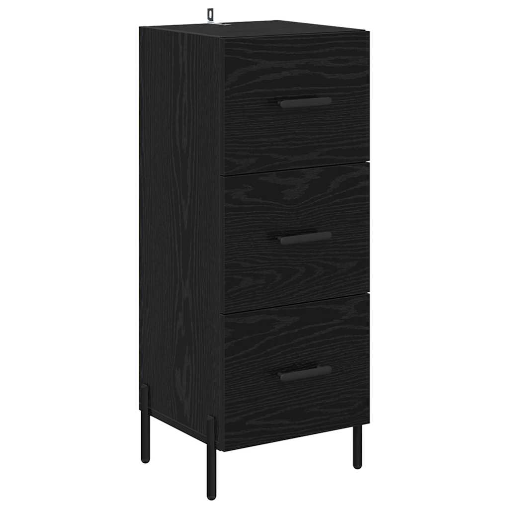 vidaXL Highboard Czarny Dąb 34,5 x 34 x 180 cm Materiał drewnopochodny