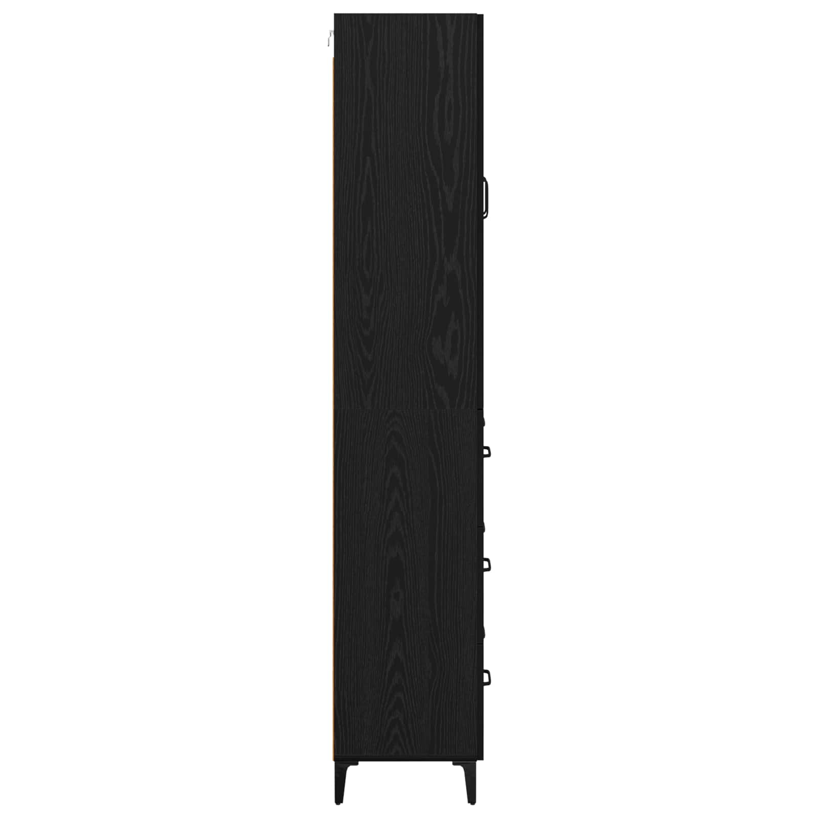 vidaXL Highboard Czarny Dąb 69,5 x 34 x 180 cm Materiał drewnopochodny