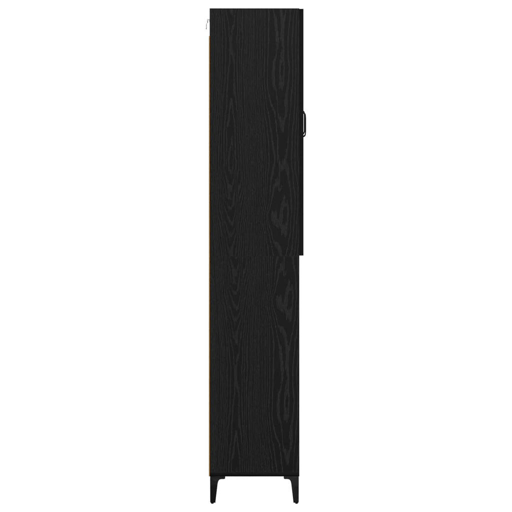 vidaXL Highboard Czarny Dąb 69,5 x 34 x 180 cm Materiał drewnopochodny