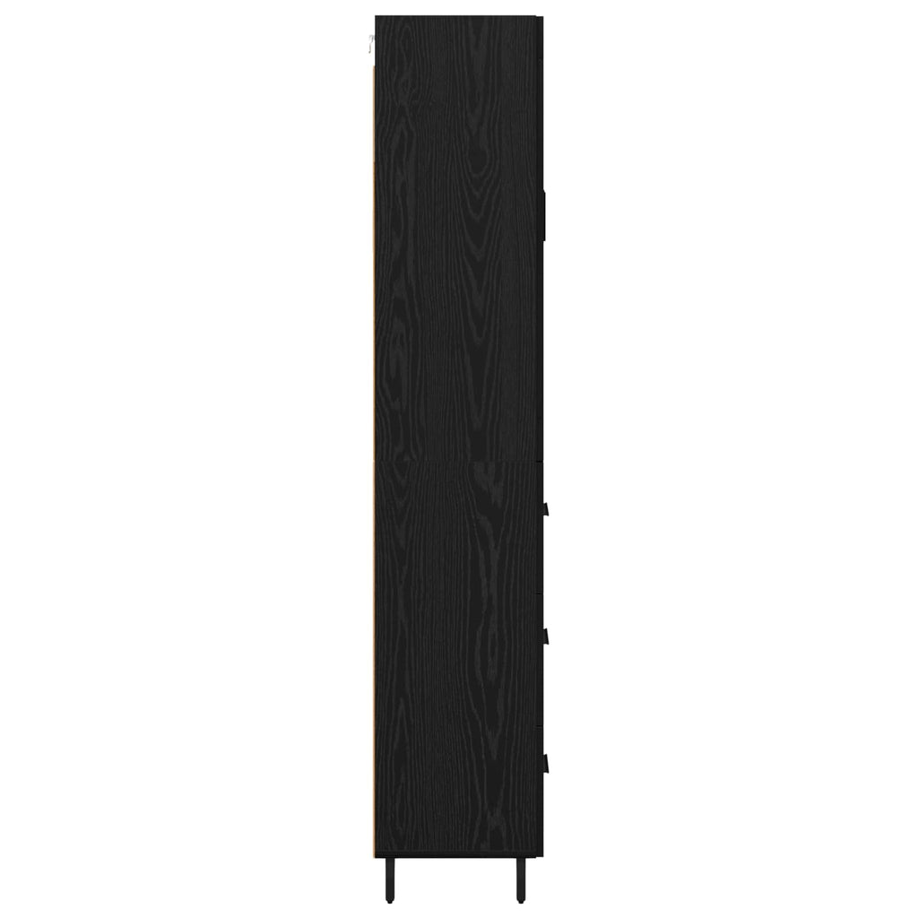 vidaXL Highboard z szufladą 2 pcs Czarny Dąb Materiał drewnopochodny