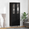 vidaXL Highboard z szufladą 2 pcs Czarny Dąb Materiał drewnopochodny