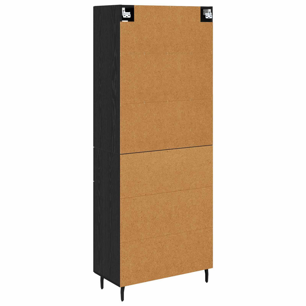 vidaXL Highboard z szufladą 2 pcs Czarny Dąb Materiał drewnopochodny