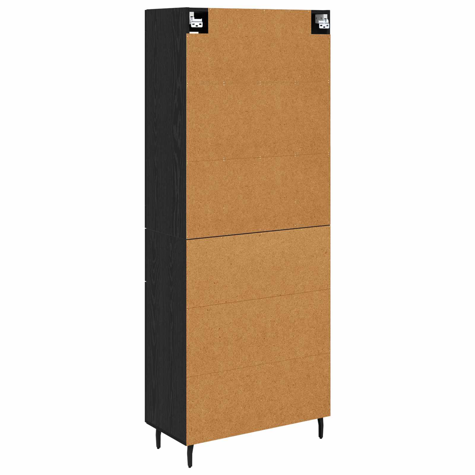 vidaXL Highboard z szufladą 2 pcs Czarny Dąb Materiał drewnopochodny