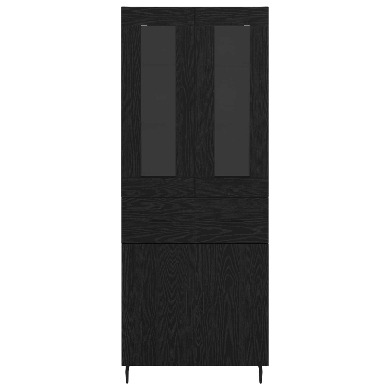 vidaXL Highboard z szufladą 2 pcs Czarny Dąb Materiał drewnopochodny