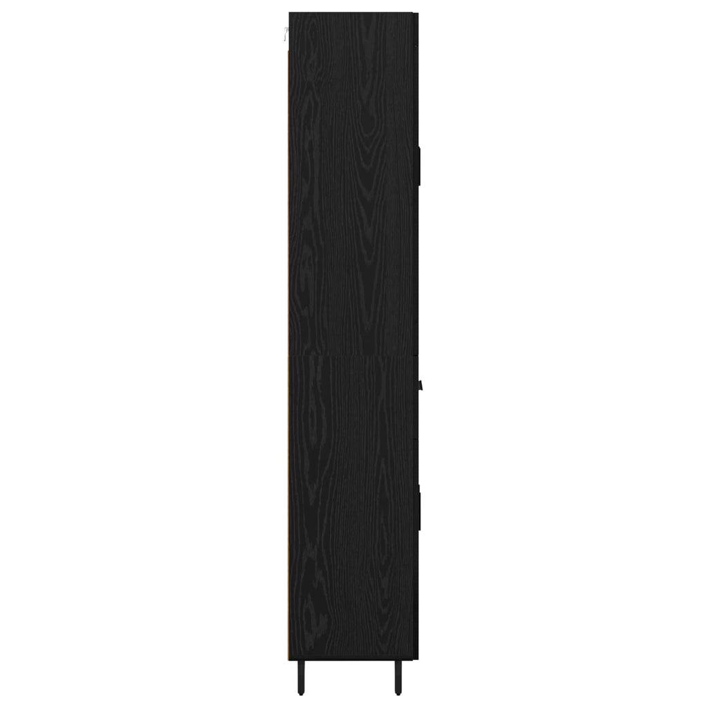 vidaXL Highboard z szufladą 2 pcs Czarny Dąb Materiał drewnopochodny