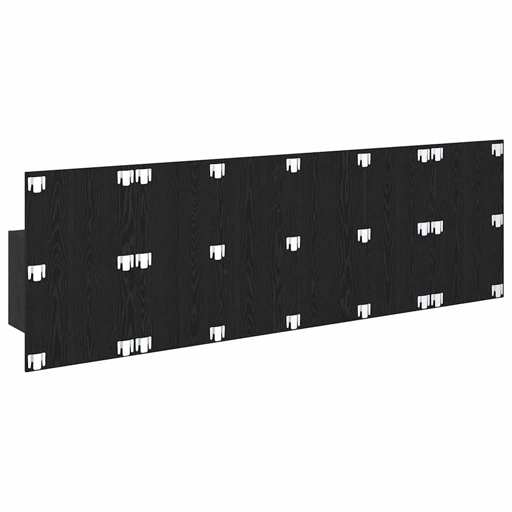 vidaXL Zagłówek z szafką 3 pcs Czarny Dąb Materiał drewnopochodny