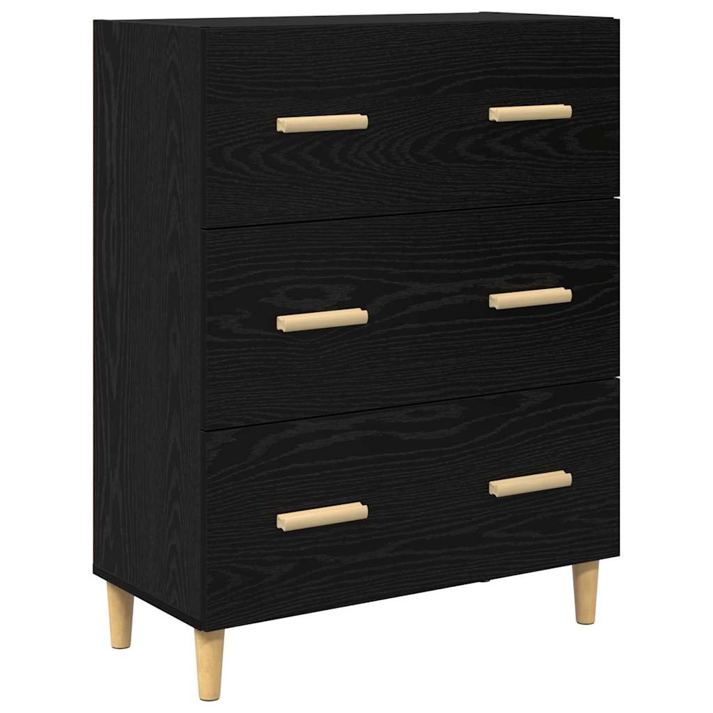 vidaXL Highboard z szufladą Czarny Dąb 69,5 x 32,5 x 180 cm