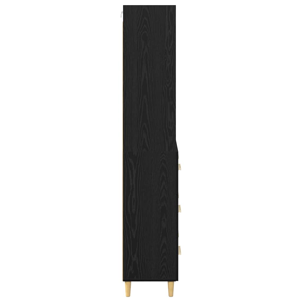 vidaXL Highboard z szufladą Czarny Dąb 69,5 x 32,5 x 180 cm
