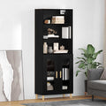 vidaXL Highboard Czarny Dąb 69,5 x 32,5 x 180 cm