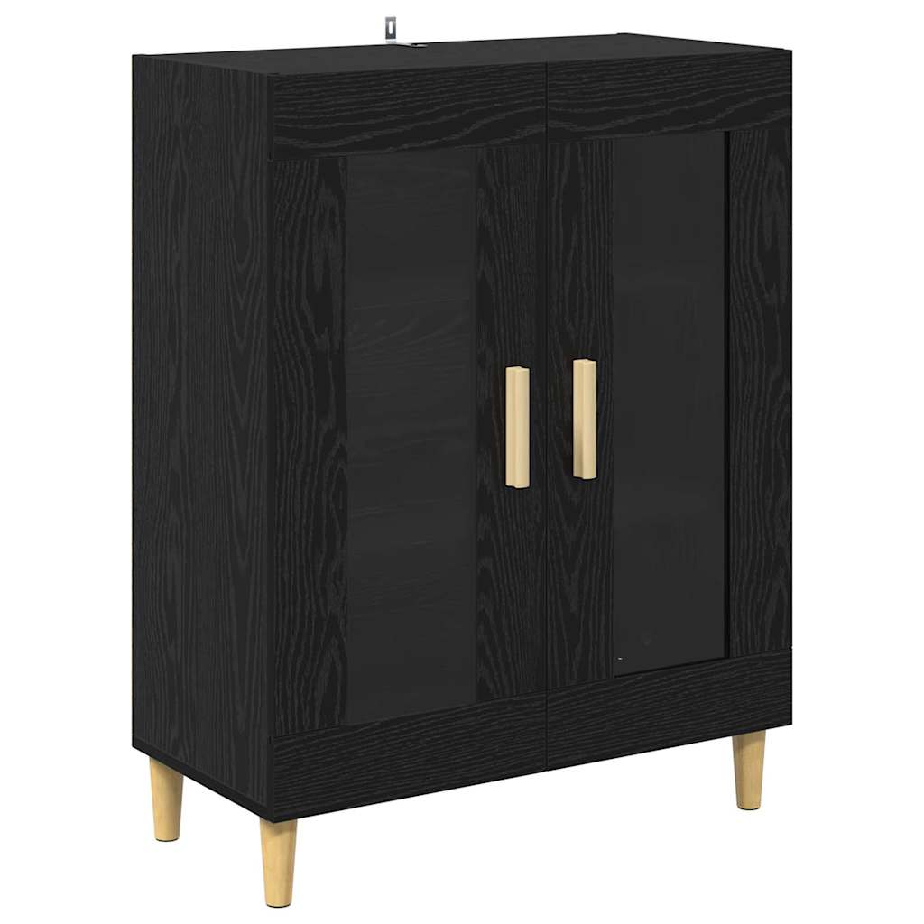 vidaXL Highboard Czarny Dąb 69,5 x 32,5 x 180 cm