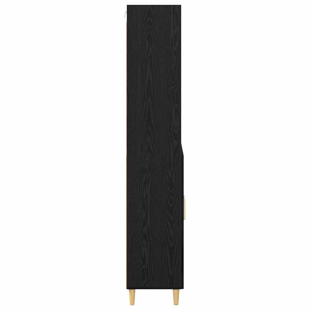 vidaXL Highboard Czarny Dąb 69,5 x 32,5 x 180 cm