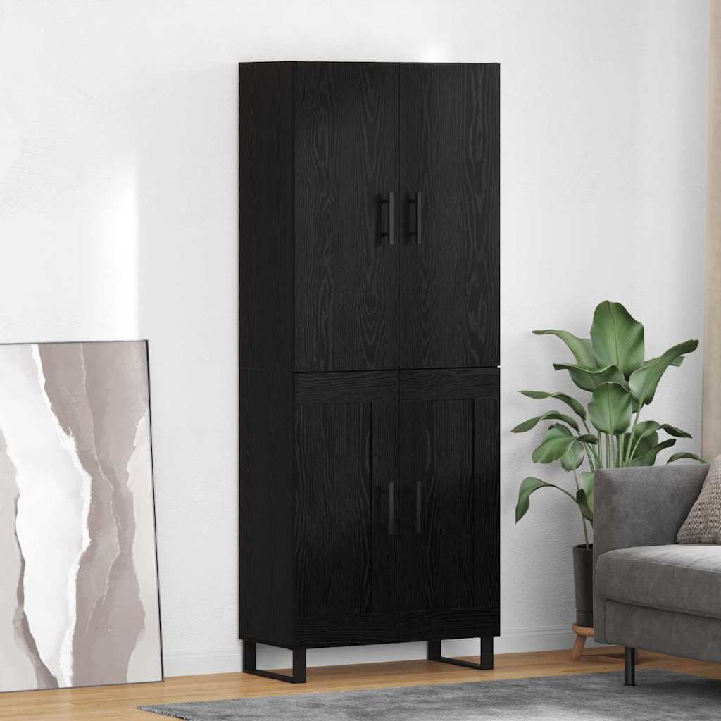 vidaXL Highboard 2 pcs Czarny Dąb 69,5 x 34 x 180 cm