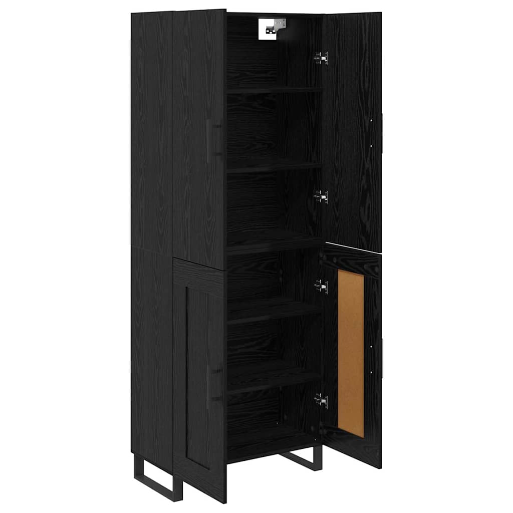 vidaXL Highboard 2 pcs Czarny Dąb 69,5 x 34 x 180 cm
