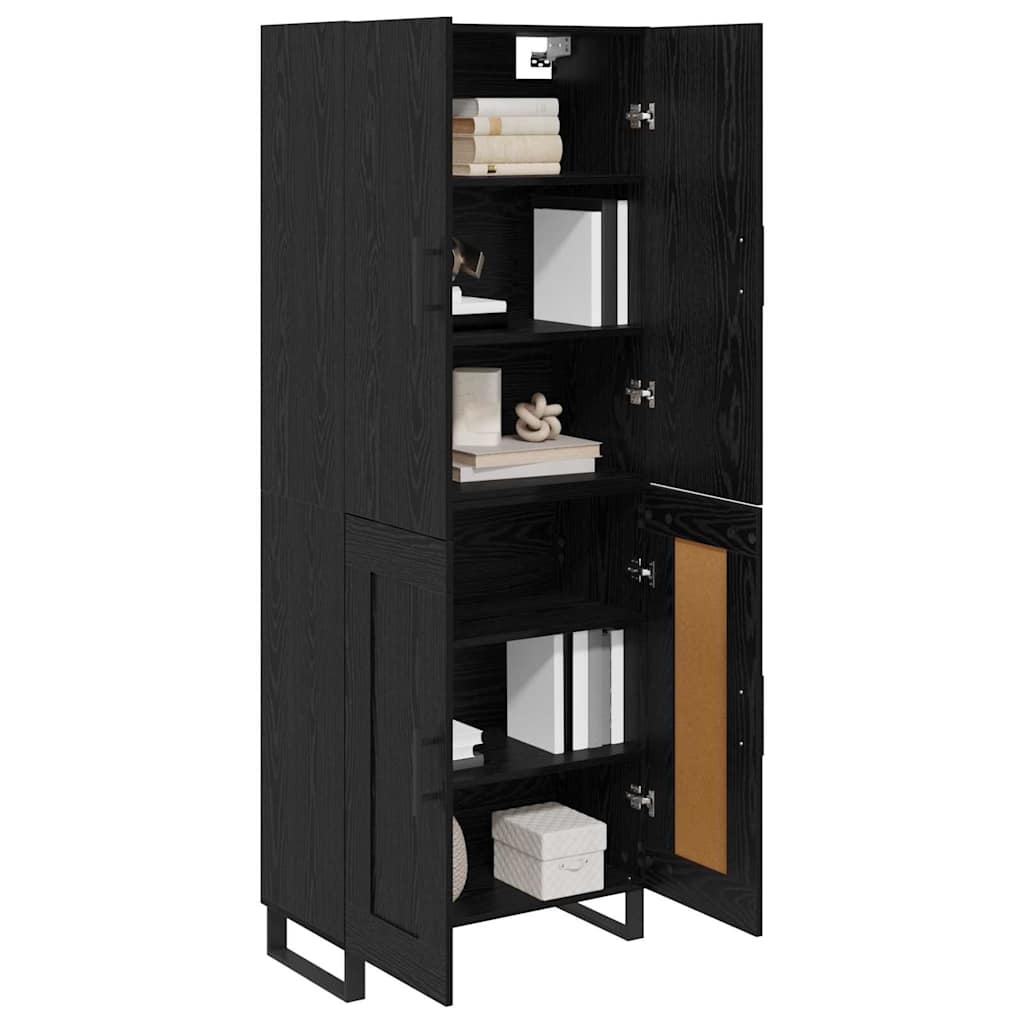 vidaXL Highboard 2 pcs Czarny Dąb 69,5 x 34 x 180 cm