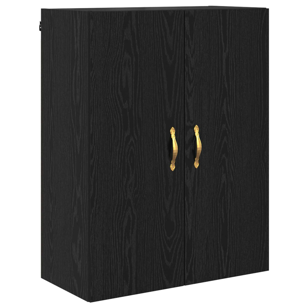 vidaXL Highboard Czarny Dąb 69,5 x 34 x 180 cm Materiał drewnopochodny