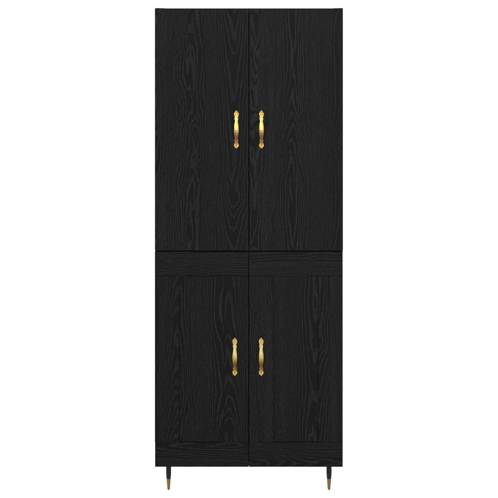vidaXL Highboard Czarny Dąb 69,5 x 34 x 180 cm Materiał drewnopochodny