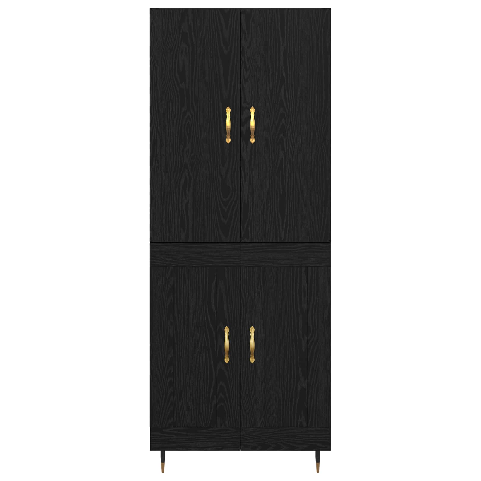 vidaXL Highboard Czarny Dąb 69,5 x 34 x 180 cm Materiał drewnopochodny