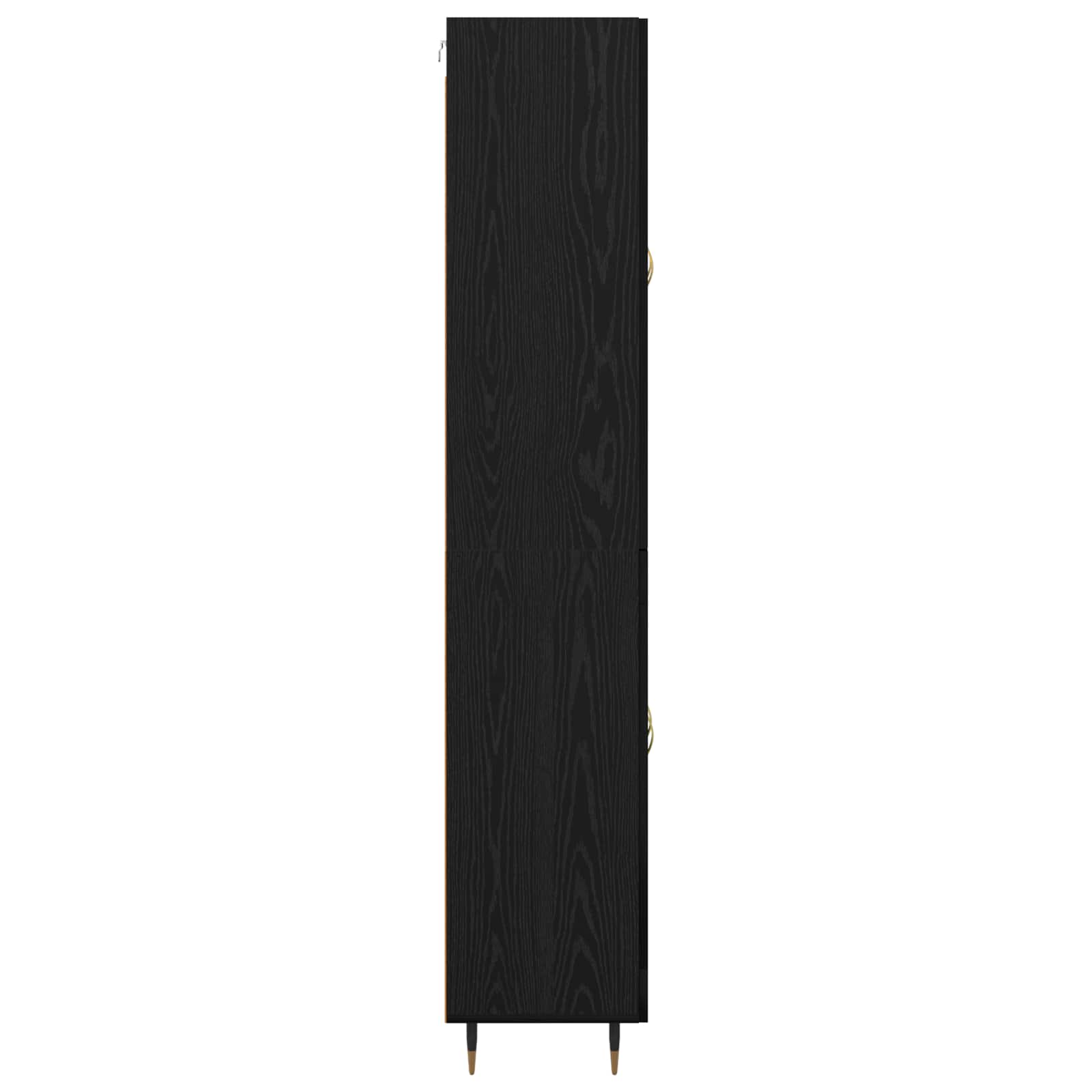 vidaXL Highboard Czarny Dąb 69,5 x 34 x 180 cm Materiał drewnopochodny