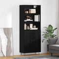 vidaXL Highboard z szufladą 2 pcs Czarny Dąb Materiał drewnopochodny