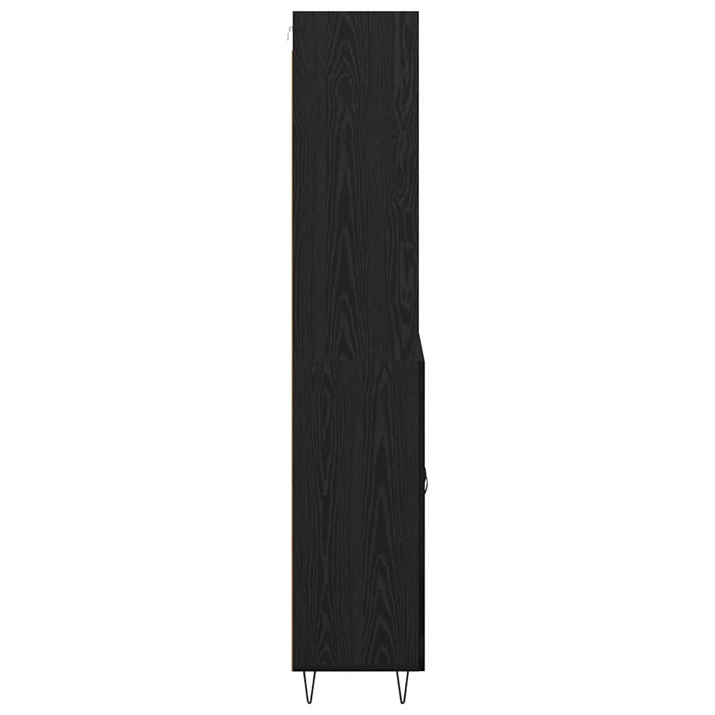 vidaXL Highboard z szufladą 2 pcs Czarny Dąb Materiał drewnopochodny