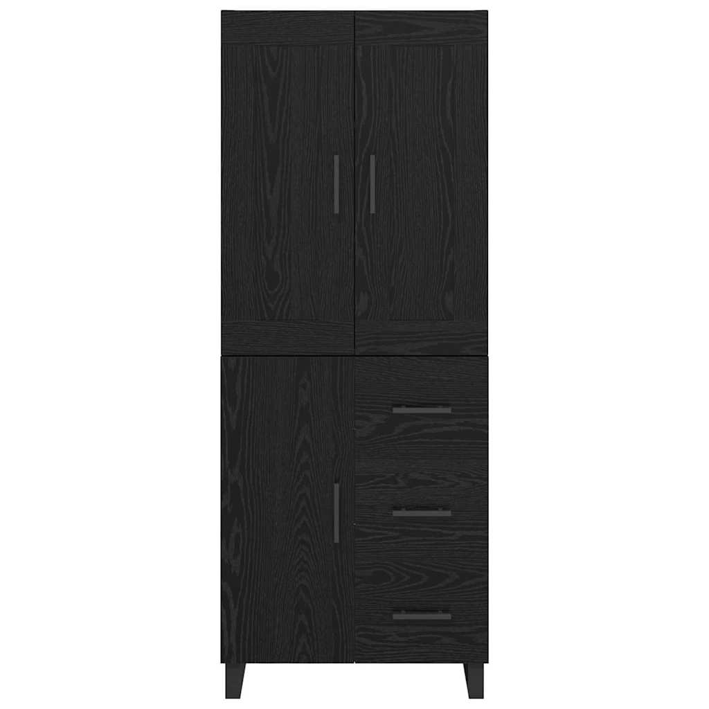 vidaXL Highboard Czarny Dąb 69,5 x 34 x 180 cm Materiał drewnopochodny