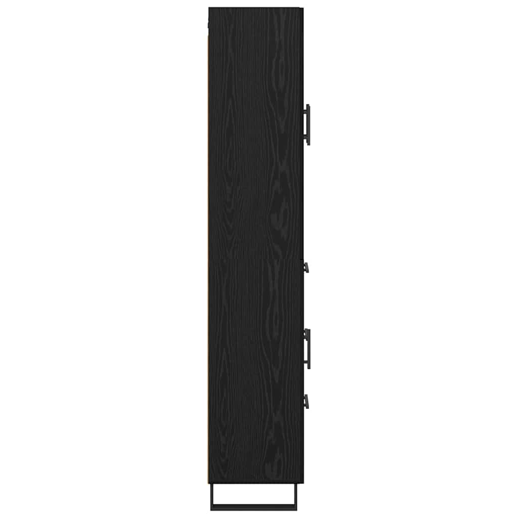 vidaXL Highboard Czarny Dąb 69,5 x 34 x 180 cm Materiał drewnopochodny