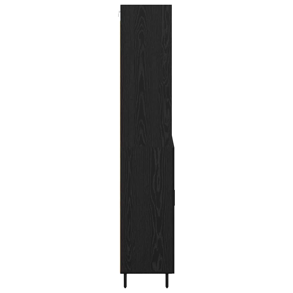 vidaXL Highboard Czarny dąb 69,5 x 34 x 180 cm Materiał drewnopochodny