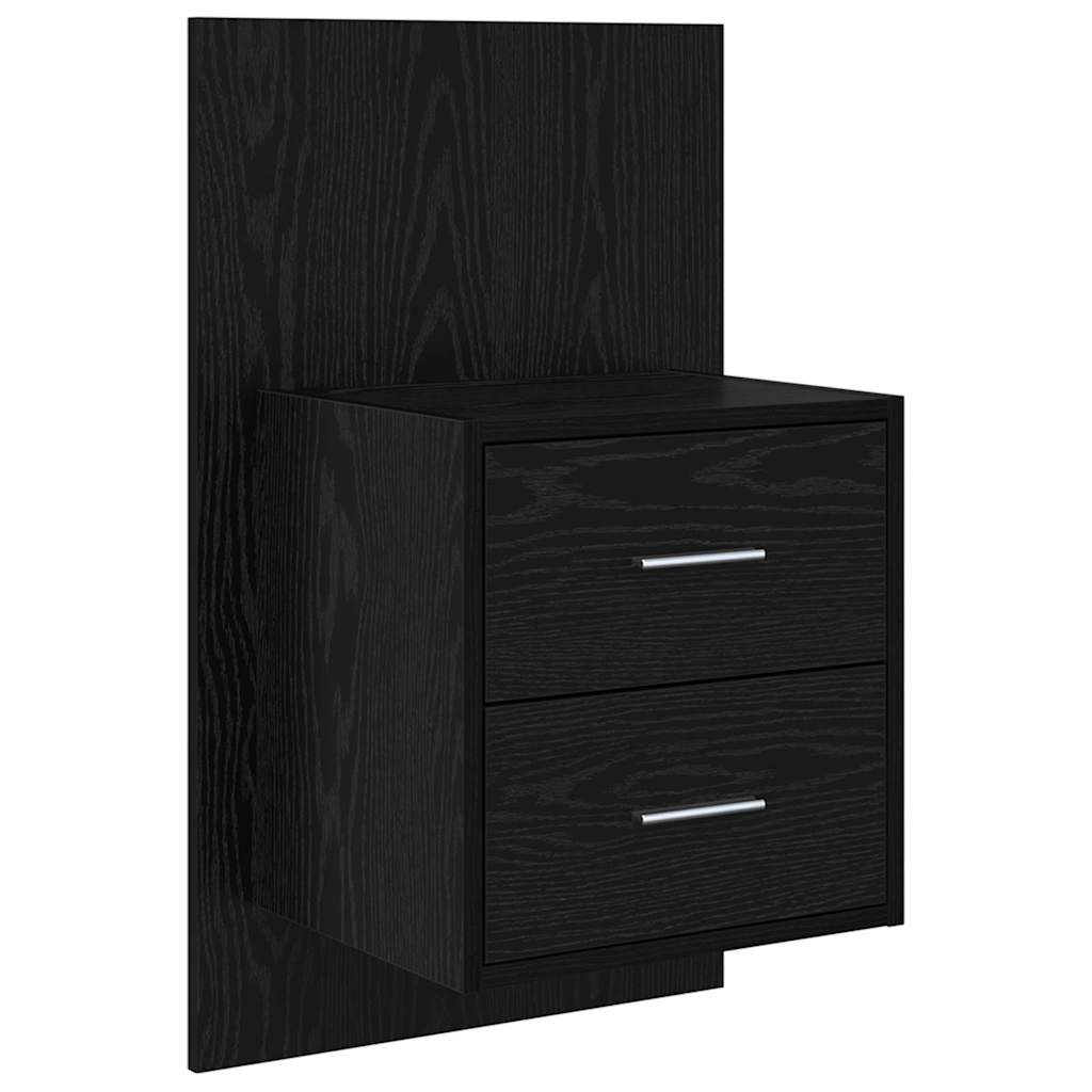 vidaXL Zagłówek z szafką 3 pcs Czarny Dąb Materiał drewnopochodny