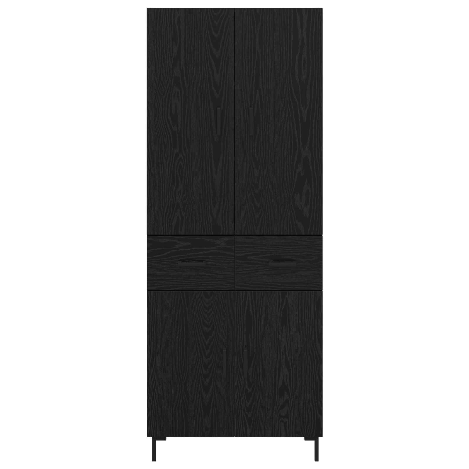 vidaXL Highboard Czarny Dąb 69,5 x 34 x 180 cm Materiał drewnopochodny