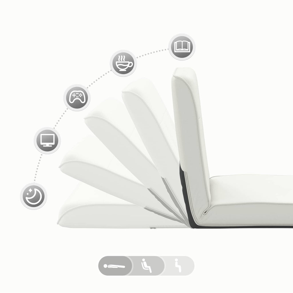 vidaXL Regulowany fotel na podłogę Biały Ekoskóra
