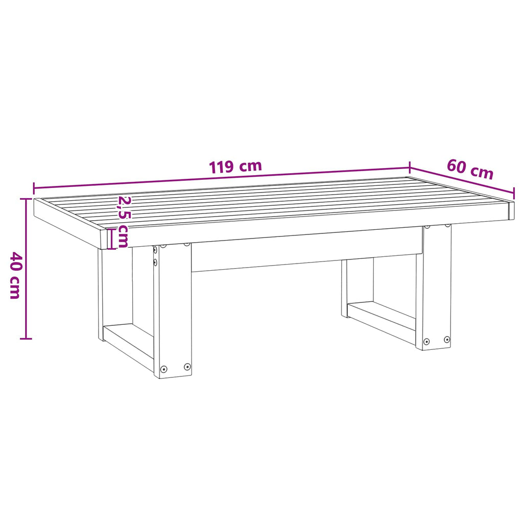 vidaXL Stolik kawowy NOAIN Czarny 119 x 60 x 40 cm Lite drewno sosnowe