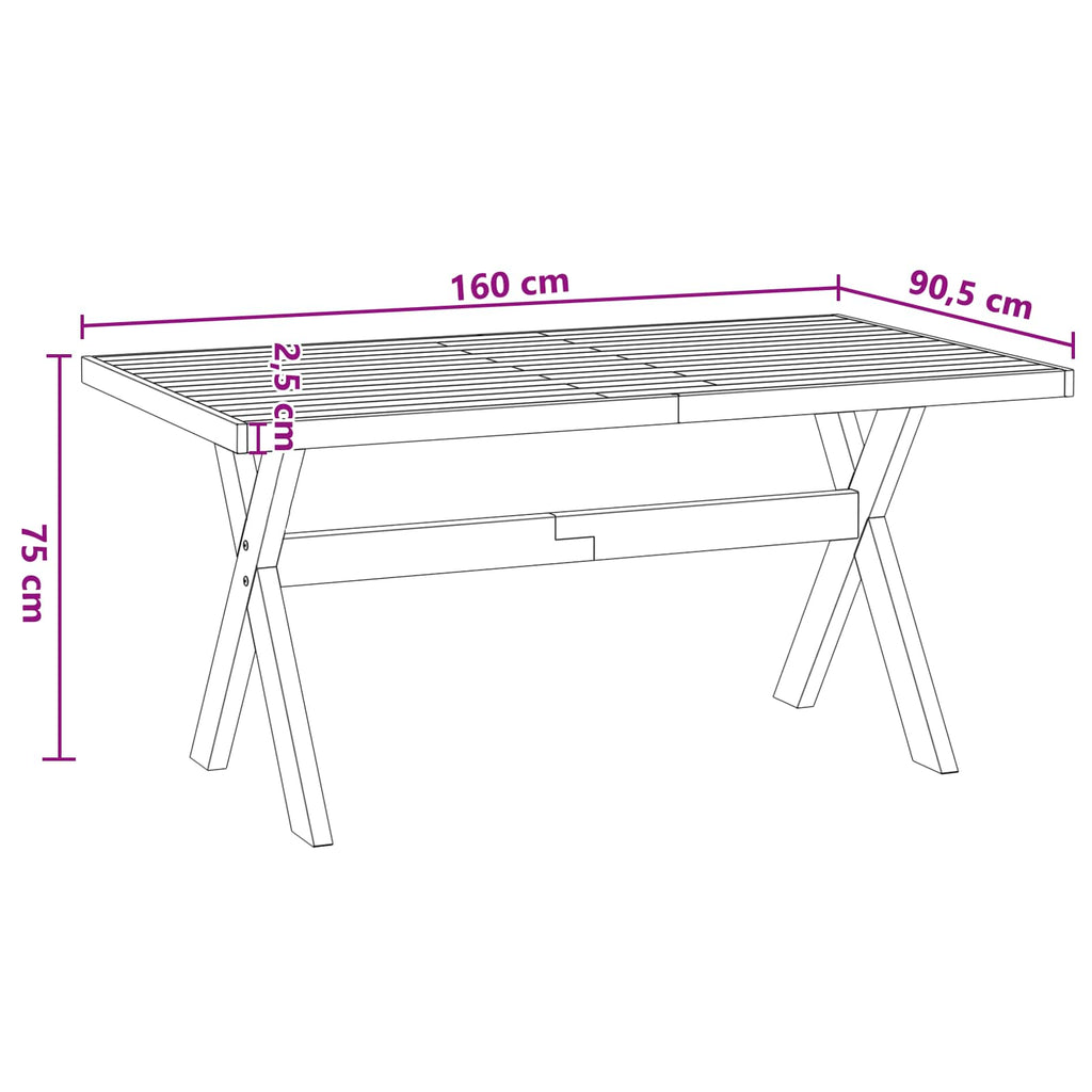 vidaXL Stół jadalny NOAIN 160 cm Lite drewno sosnowe Czarny