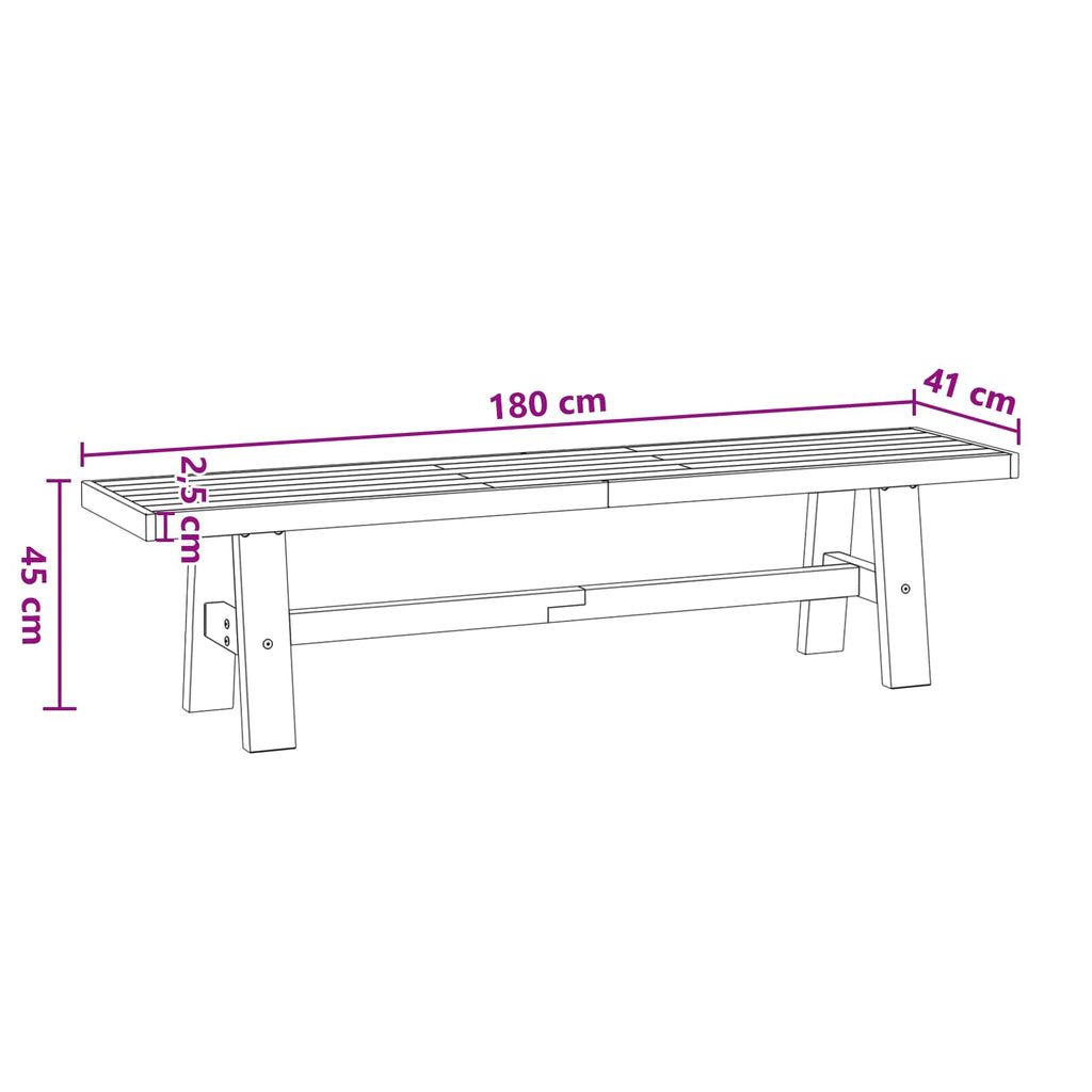 vidaXL Ławka jadalniana NOAIN 180 x 41 x 45 cm Lite drewno sosnowe