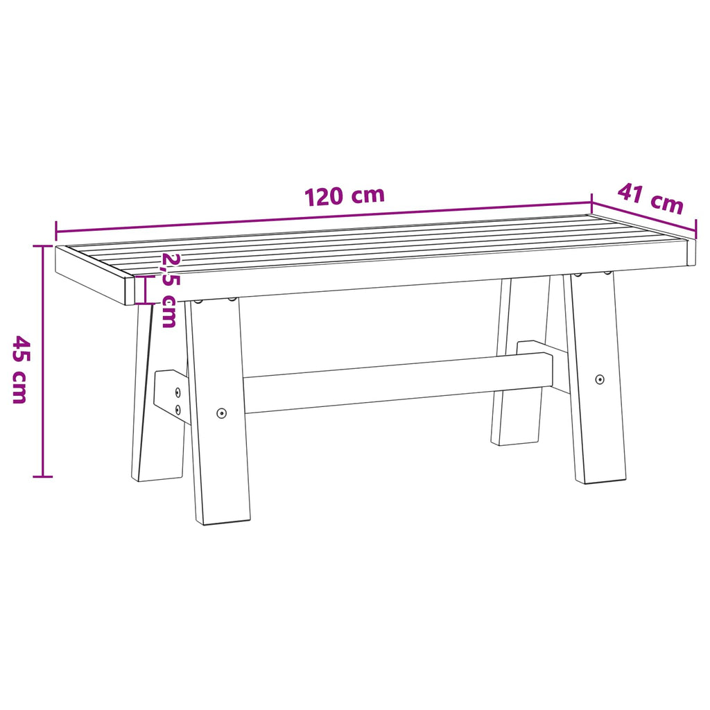 vidaXL Ławka jadalniana NOAIN 120 x 41 x 45 cm Lite drewno sosnowe
