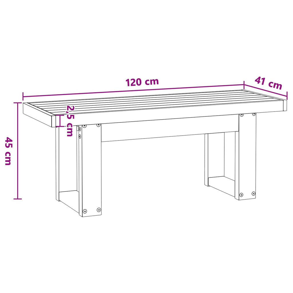 vidaXL Ławka jadalniana NOAIN 120 x 41 x 45 cm Lite drewno sosnowe