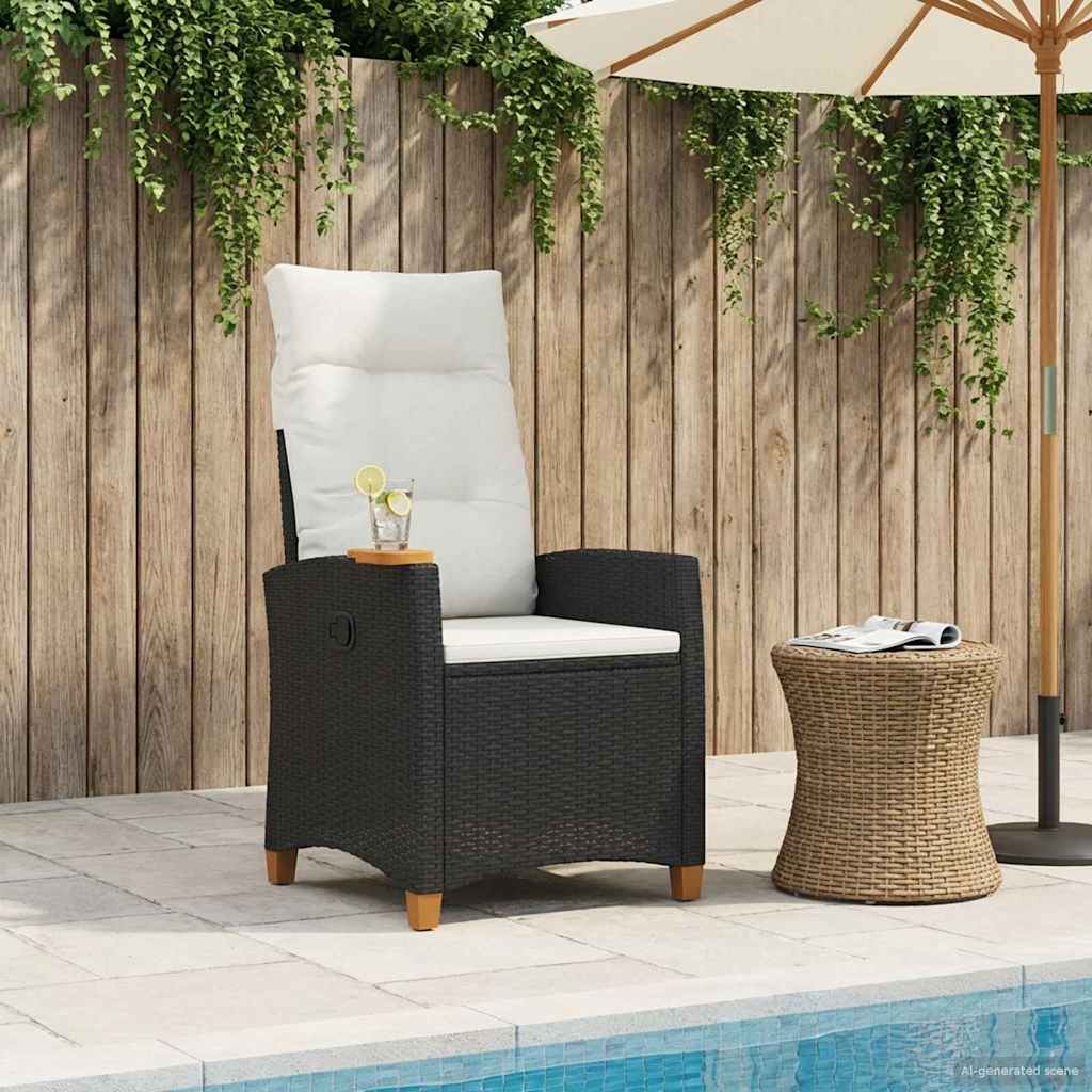vidaXL Fotel z regulowanym oparciem i tacą na napoje 62 x 64 x 112 cm