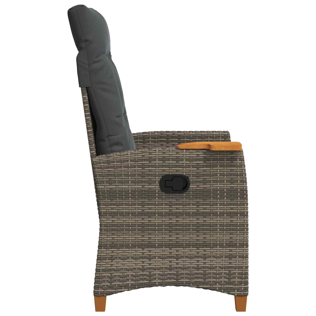 vidaXL Fotel z regulowanym oparciem i tacą na napoje 62 x 64 x 112 cm