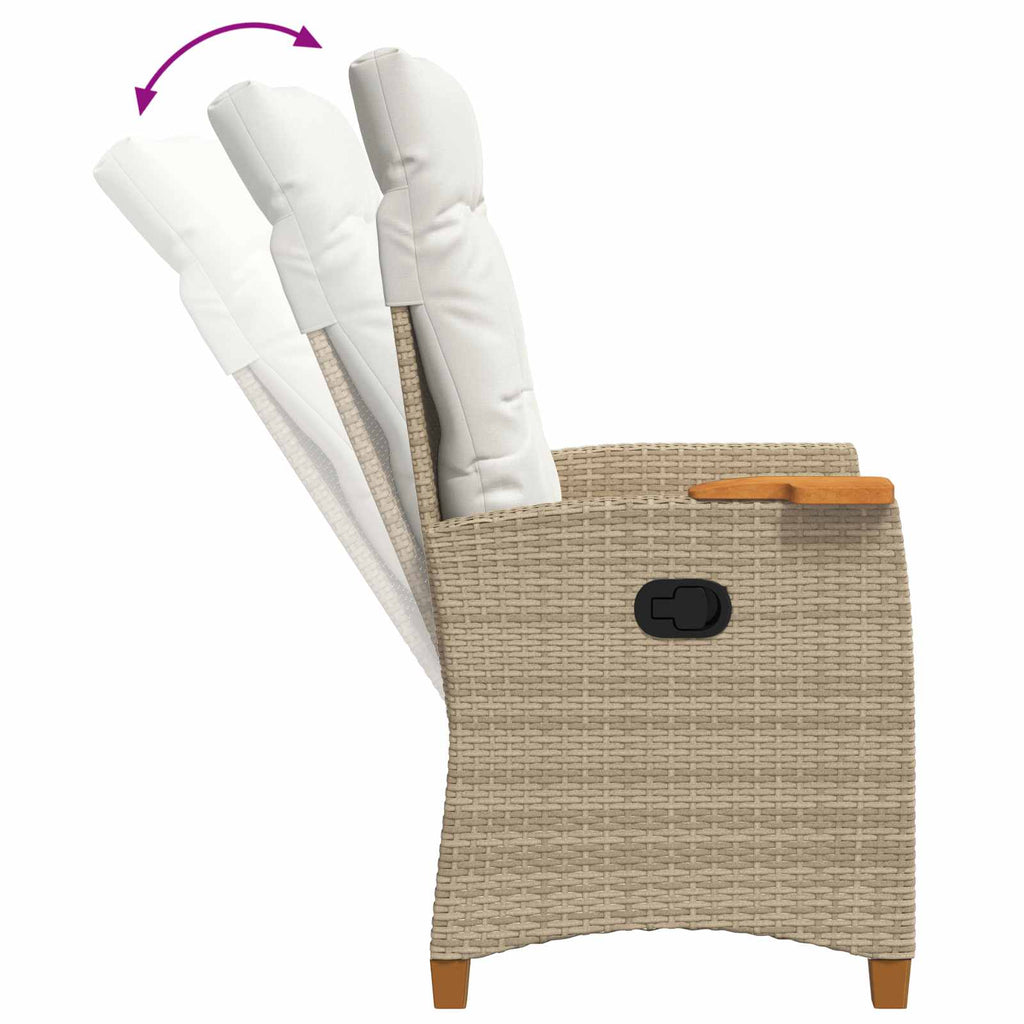 vidaXL Fotel z regulowanym oparciem i tacą na napoje 62 x 64 x 112 cm