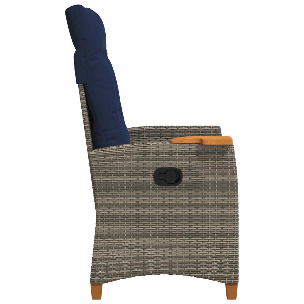 vidaXL Fotel z regulowanym oparciem i tacą na napoje 62 x 64 x 112 cm