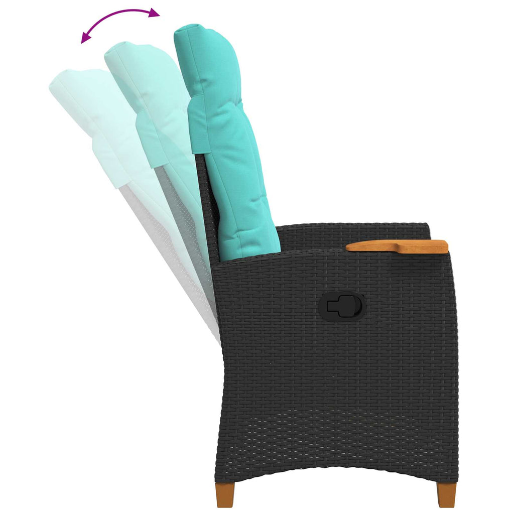 vidaXL Fotel z regulowanym oparciem i tacą na napoje 62 x 64 x 112 cm
