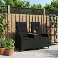 vidaXL Leżanka z stolikiem Czarny 126 x 65 x 112 cm polirattan