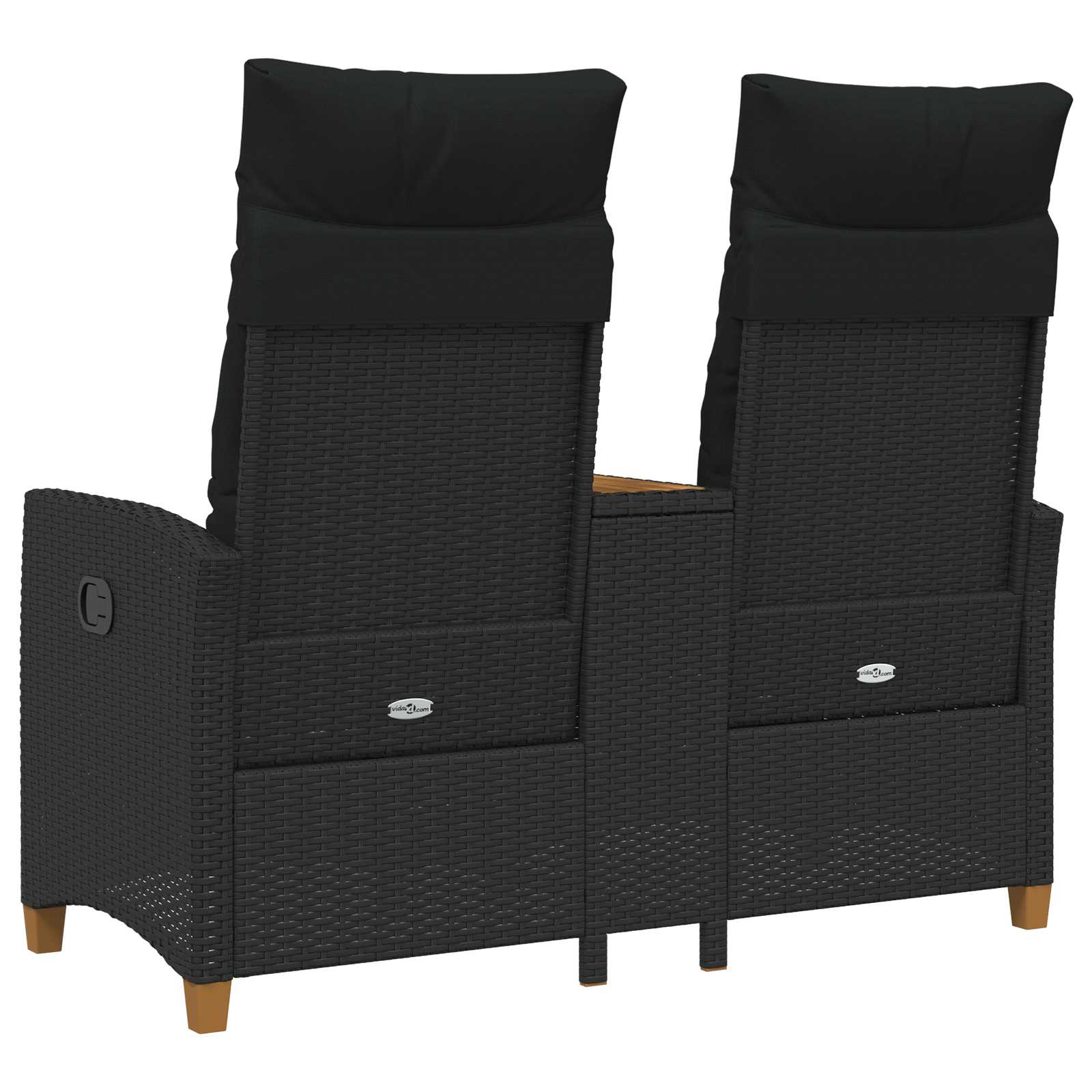vidaXL Leżanka z stolikiem Czarny 126 x 65 x 112 cm polirattan