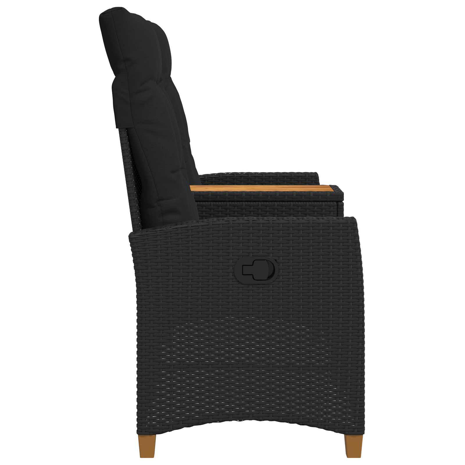 vidaXL Leżanka z stolikiem Czarny 126 x 65 x 112 cm polirattan