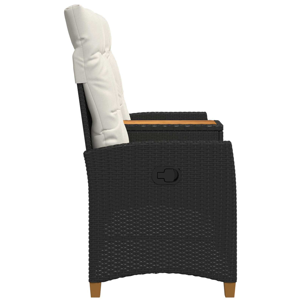 vidaXL Leżanka z stolikiem Czarny i kremowo-biały 126 x 65 x 112 cm